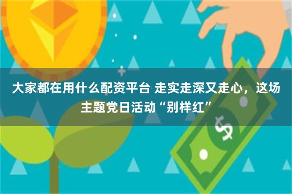 大家都在用什么配资平台 走实走深又走心，这场主题党日活动“别样红”